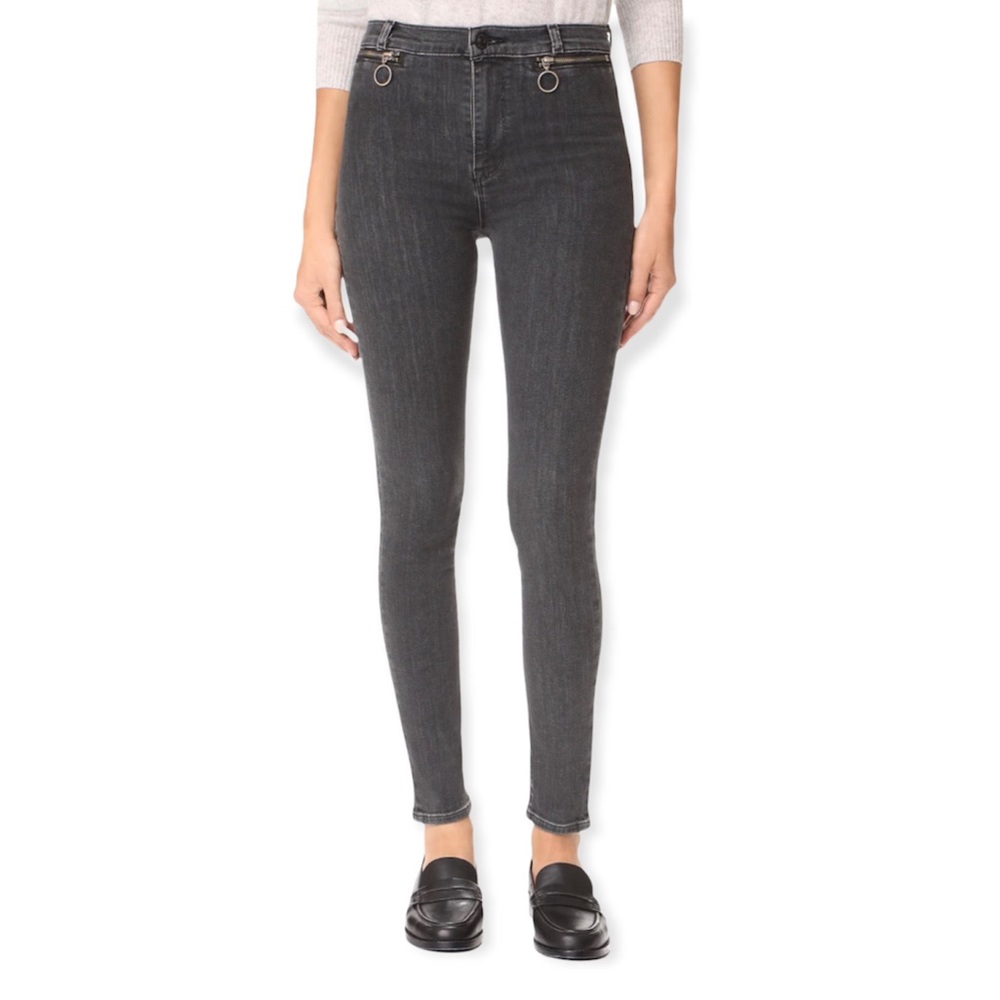 HUDSON KOOPER HIGH RISE SUPER SKINNY JEANS GRAY SIZE 29